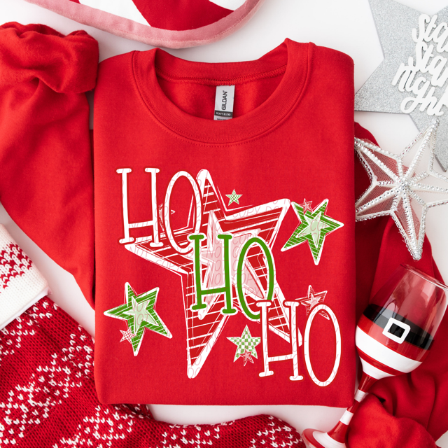 Ho Ho Ho Stars DTF Print