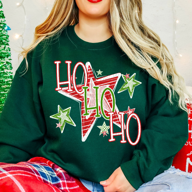 Ho Ho Ho Stars DTF Print