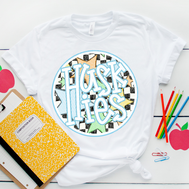 Blue Seersucker Mascots Youth DTF Print