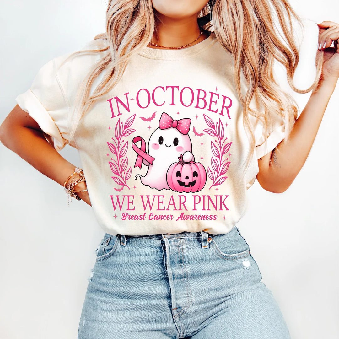 In October We Wear Pink Ghost DTF Print