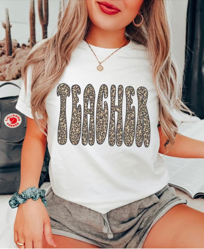 Teacher Leopard DTF Print