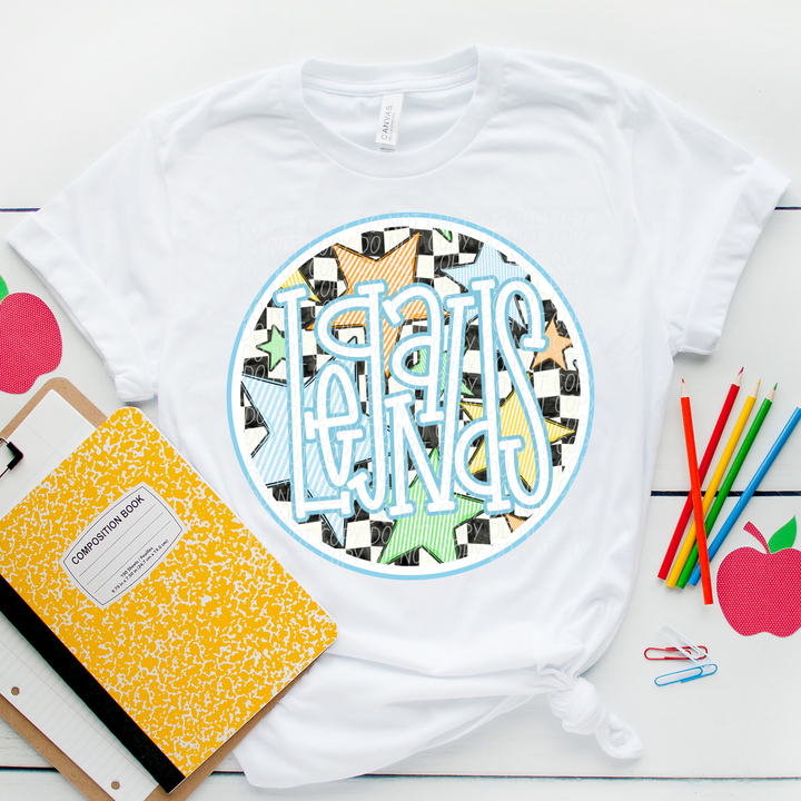 Blue Seersucker Mascots Youth DTF Print