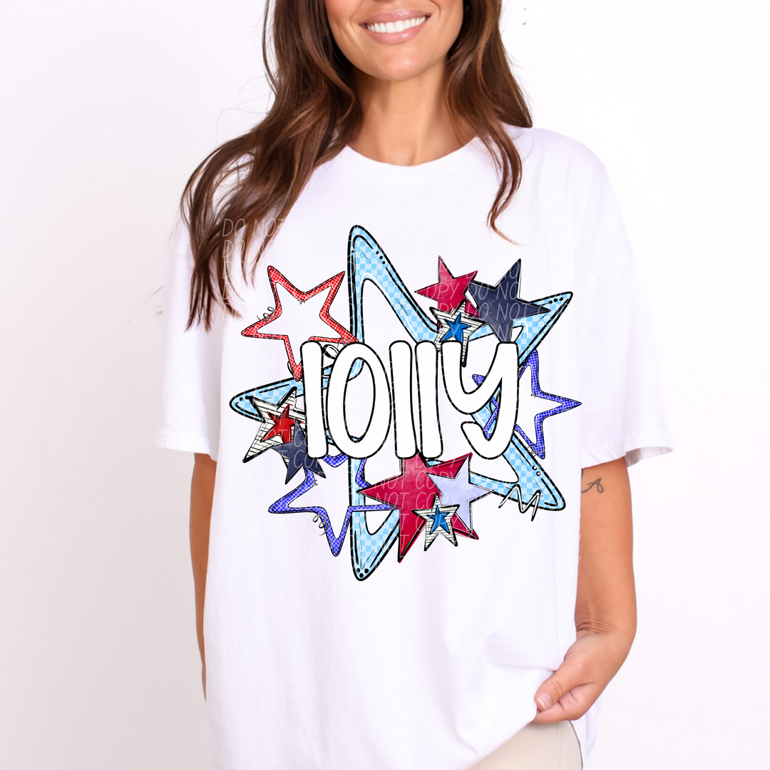 Fourth of July Star Names DTF Print
