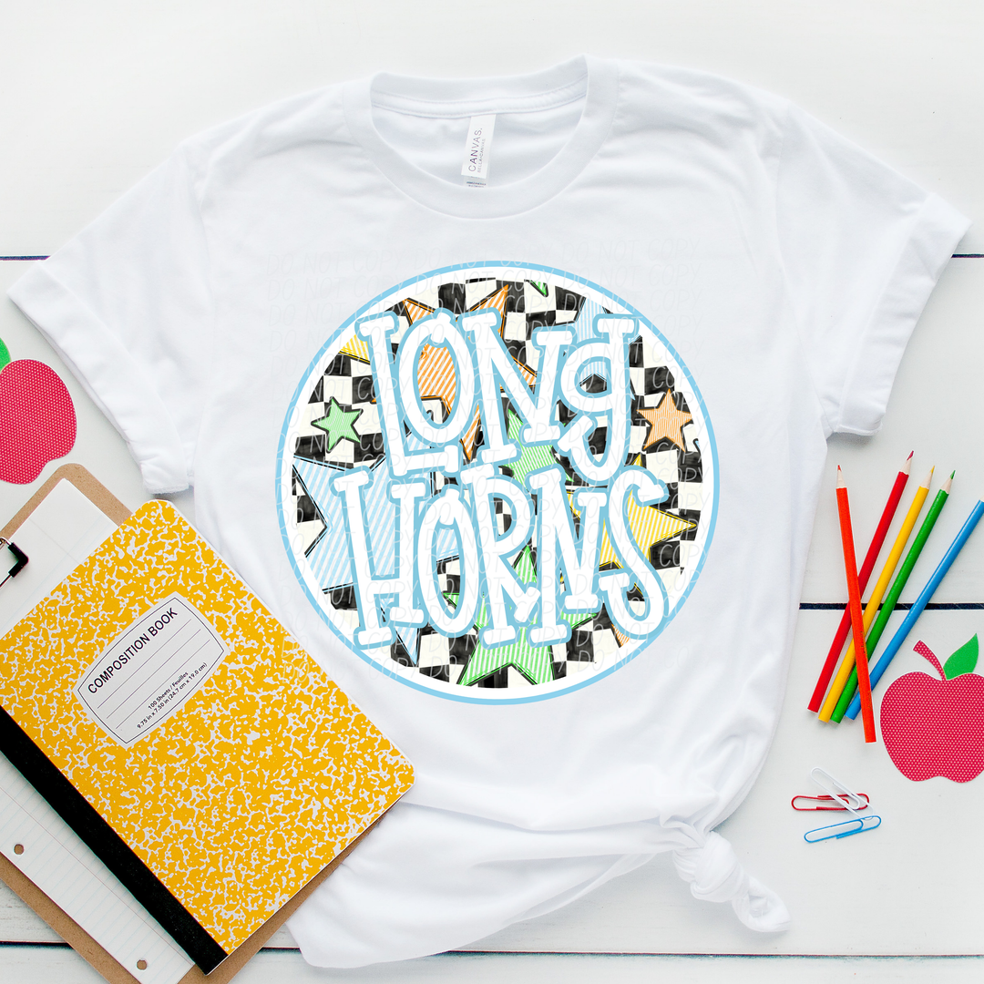 Blue Seersucker Mascots Youth DTF Print