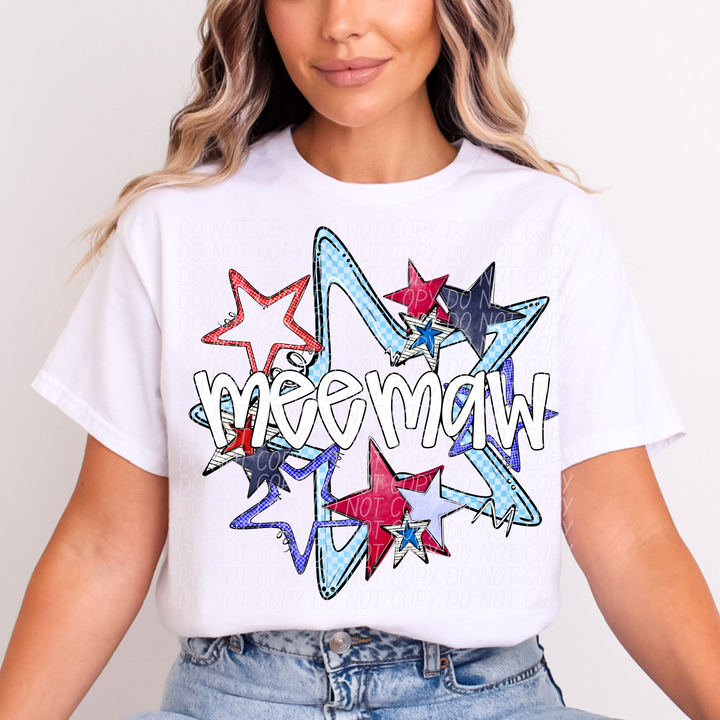 Fourth of July Star Names DTF Print