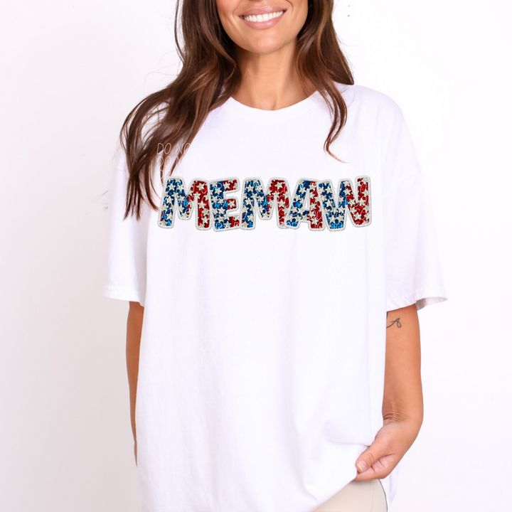 Fourth of July Glitter Names DTF Print