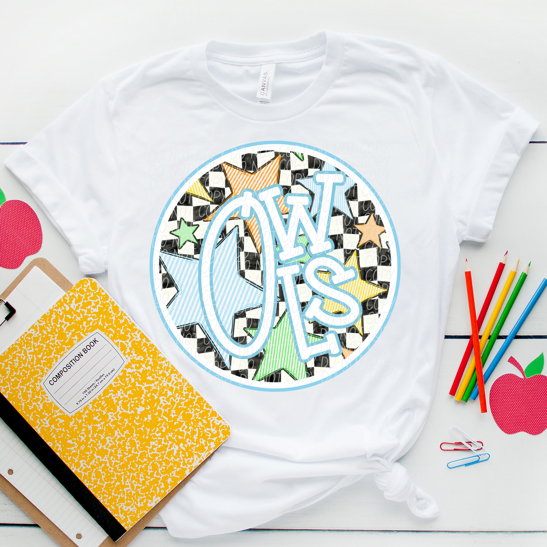 Blue Seersucker Mascots Youth DTF Print