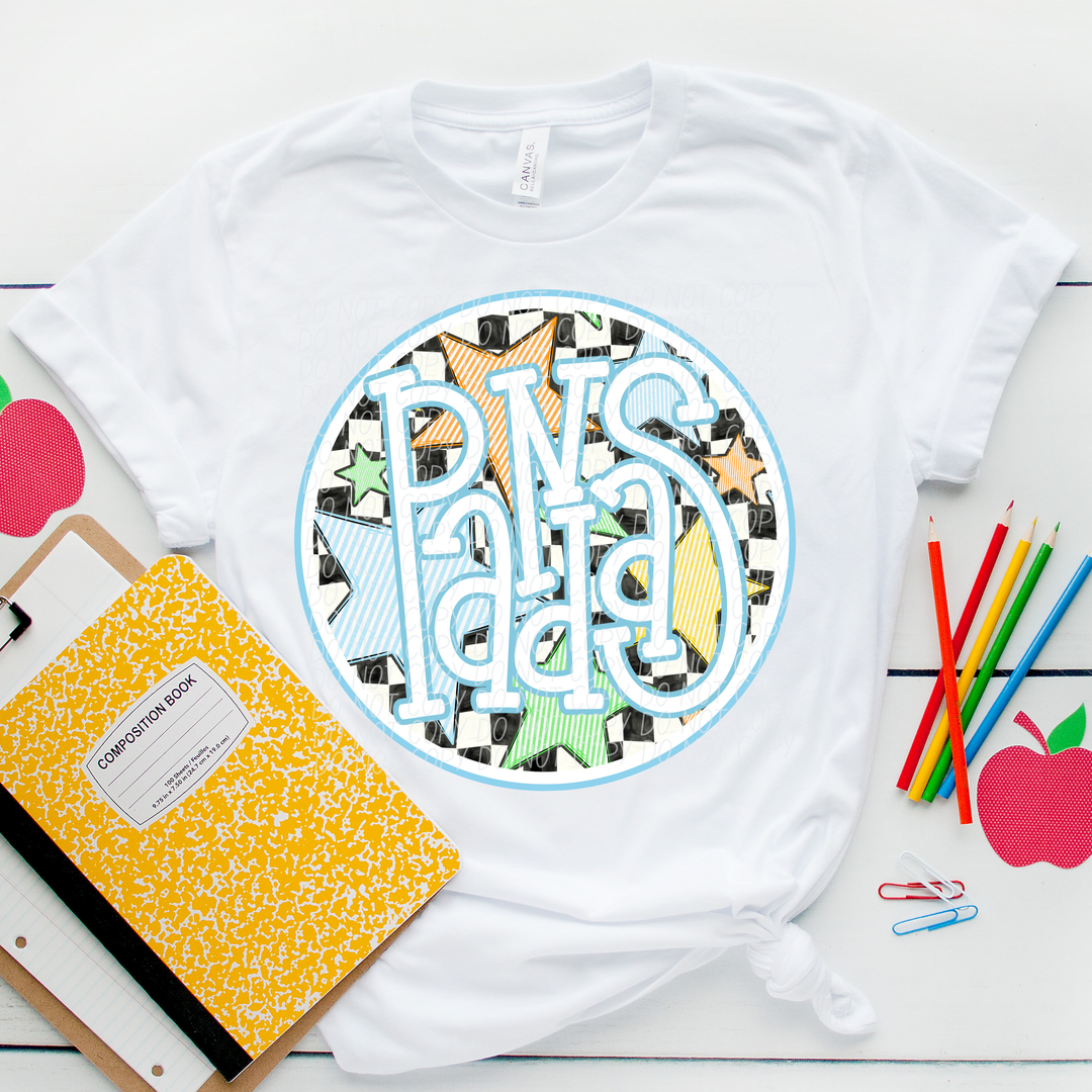 Blue Seersucker Mascots Youth DTF Print