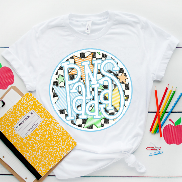 Blue Seersucker Mascots Youth DTF Print