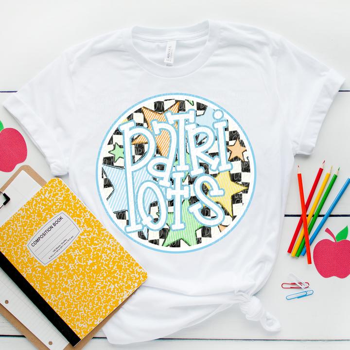 Blue Seersucker Mascots Youth DTF Print