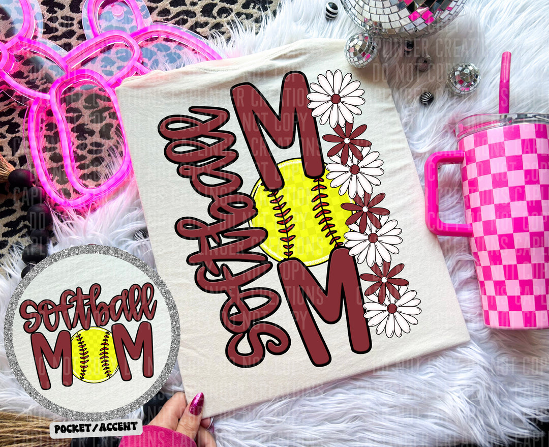 Softball Mom POCKET DTF Print