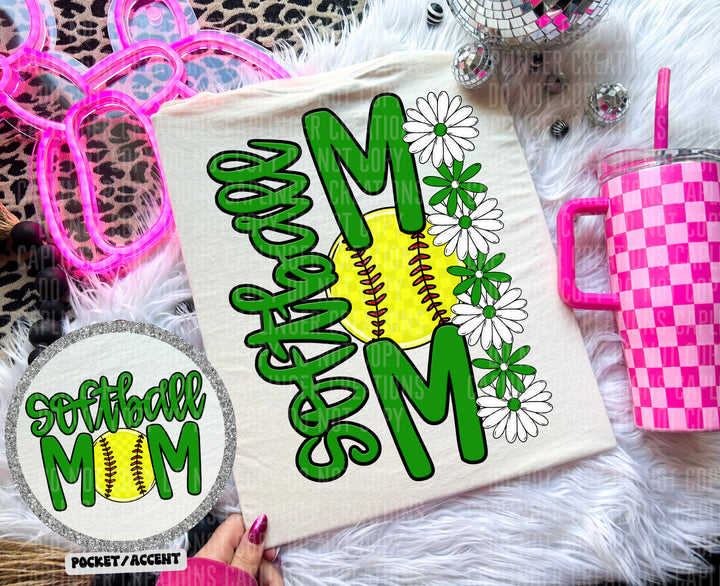 Softball Mom POCKET DTF Print