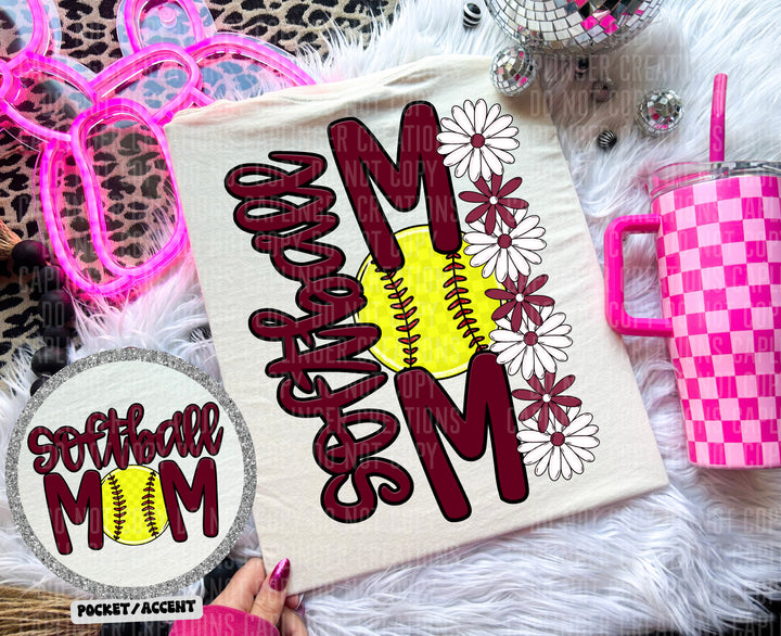 Softball Mom POCKET DTF Print