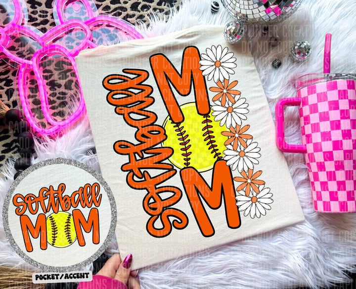 Softball Mom POCKET DTF Print