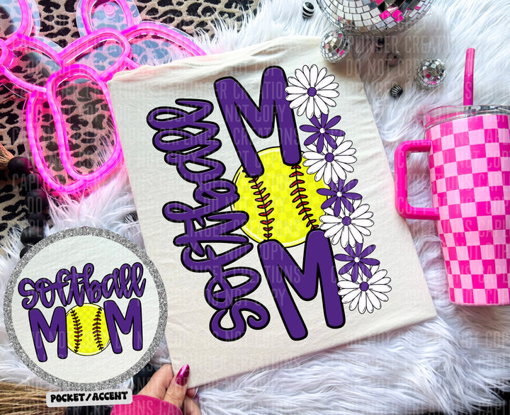 Softball Mom POCKET DTF Print