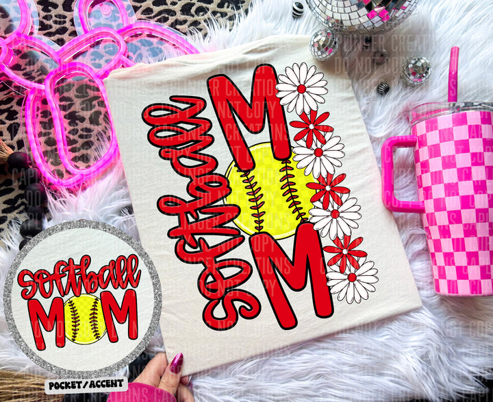 Softball Mom POCKET DTF Print