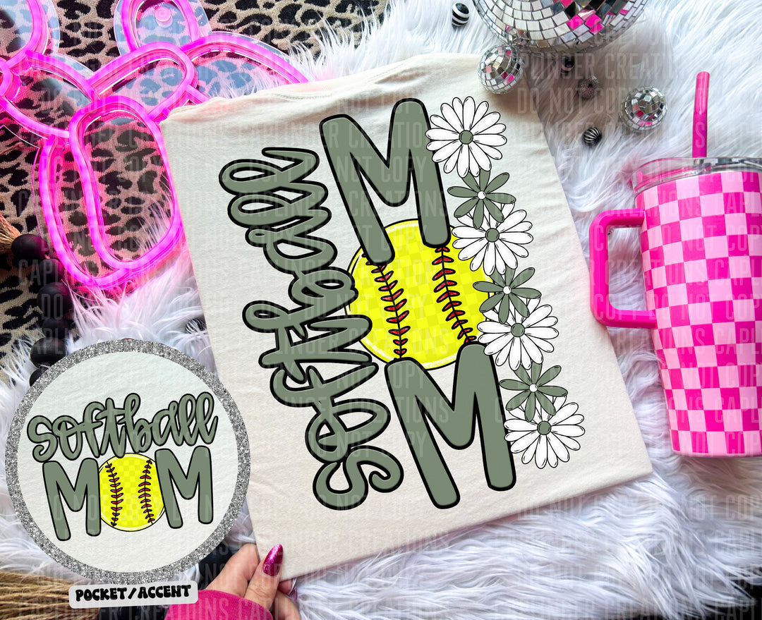 Softball Mom POCKET DTF Print