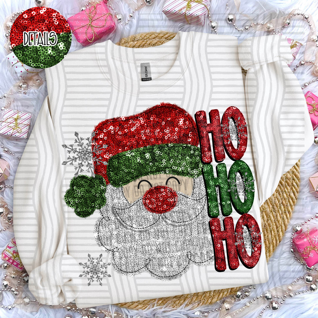 Sequin Santa DTF Print