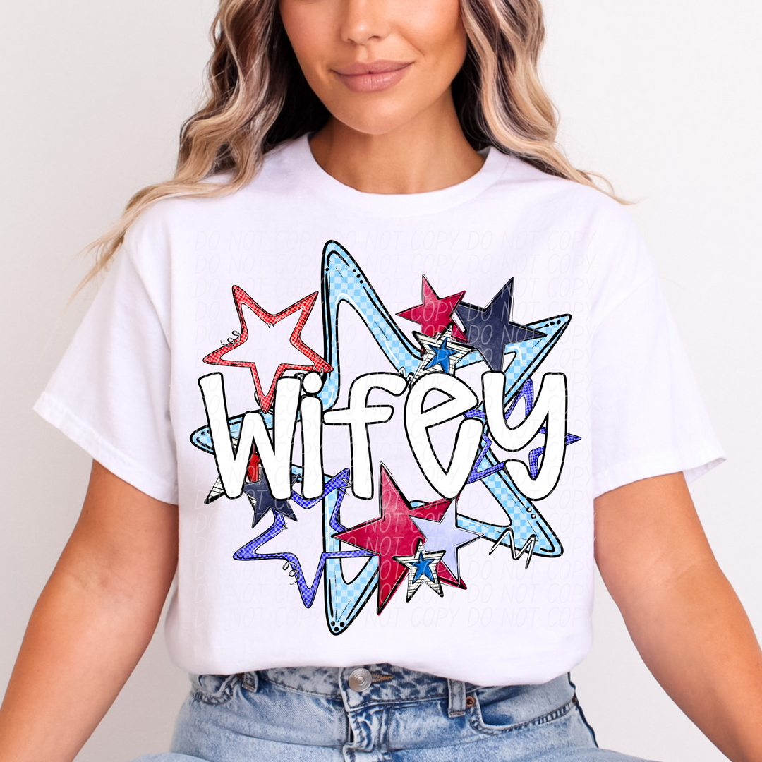Fourth of July Star Names DTF Print