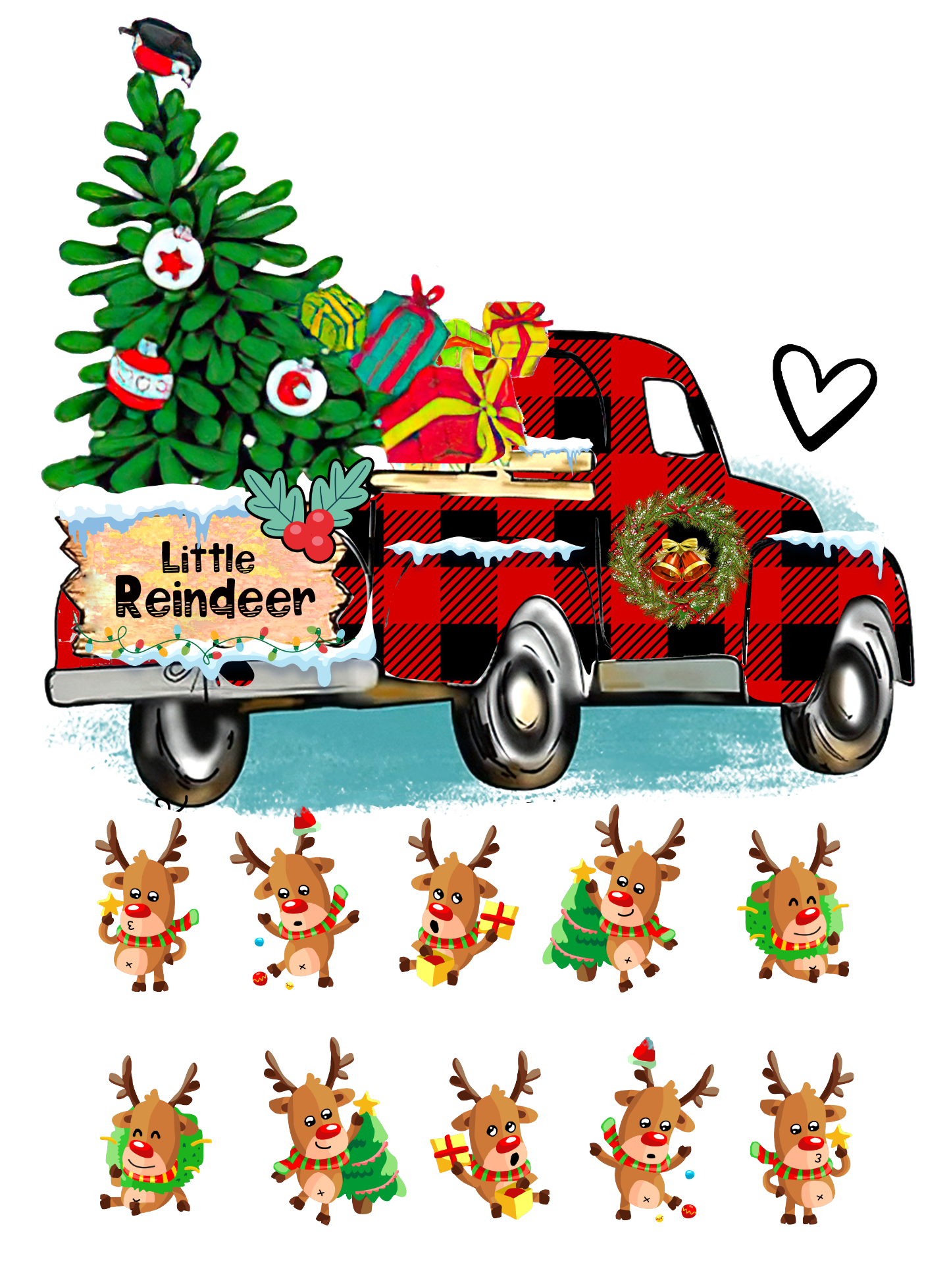 Personalizable Little Reindeer Screen Print  ST10