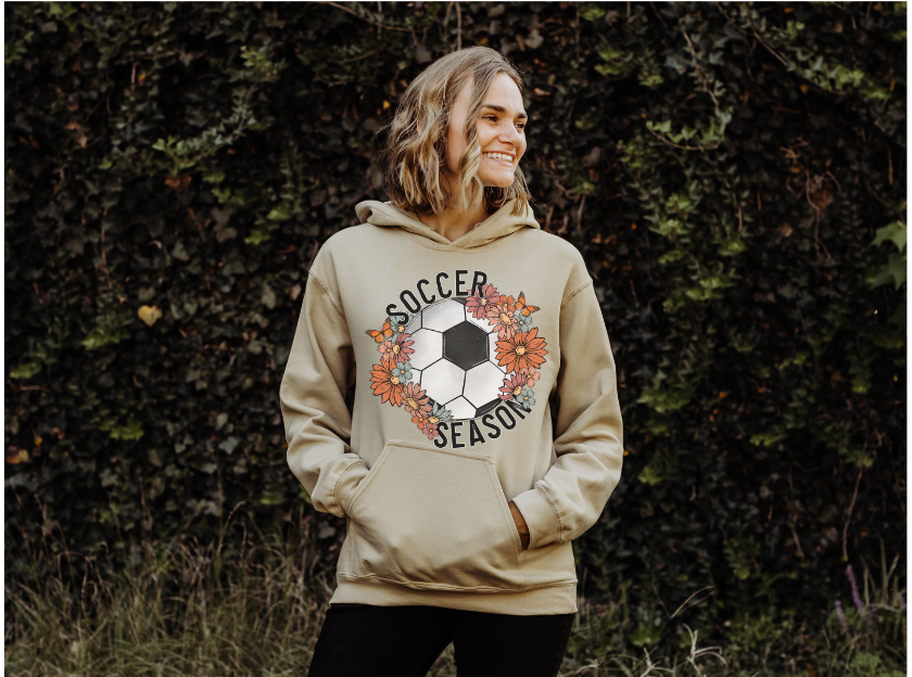 Soccer Season Floral DTF Print