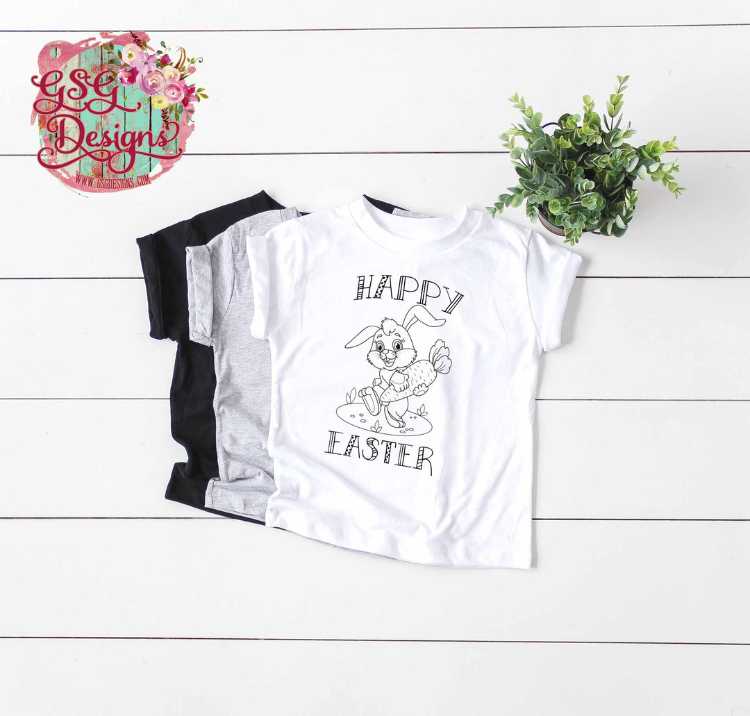 Happy Easter Bunny Coloring DTF Print