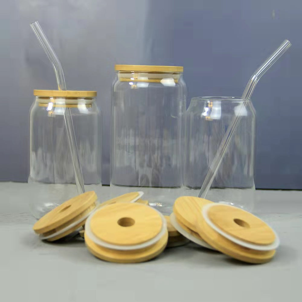 Bamboo Lid Sublimation Tumbler Jars / Glass Can