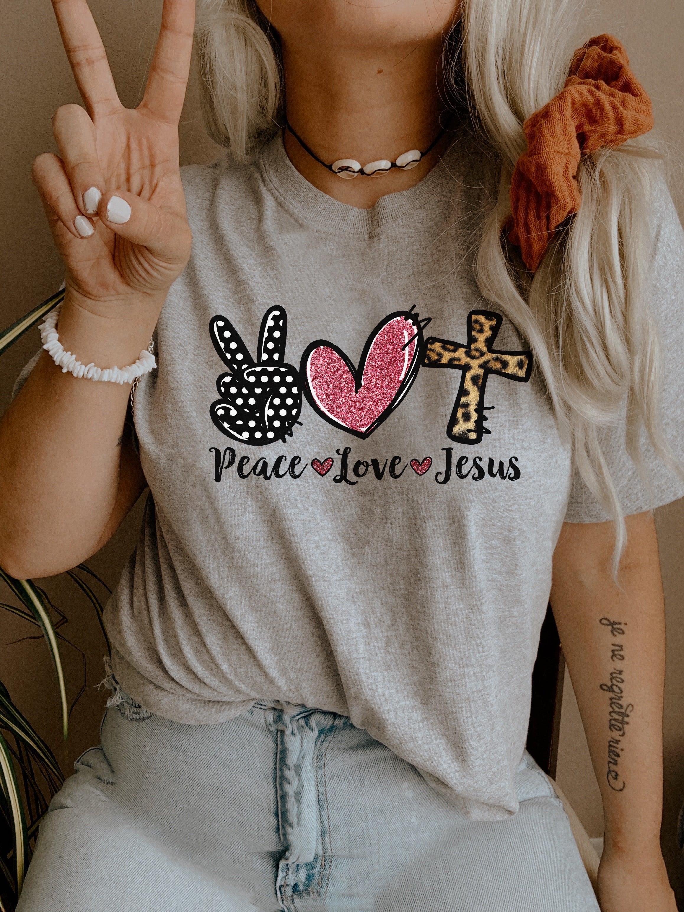 Peace Love Jesus Screen Print C12