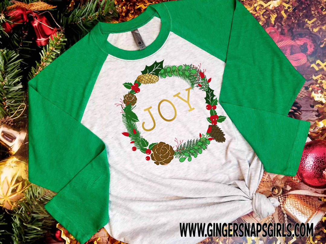 Joy Wreath Christmas Plaid Digital Design File
