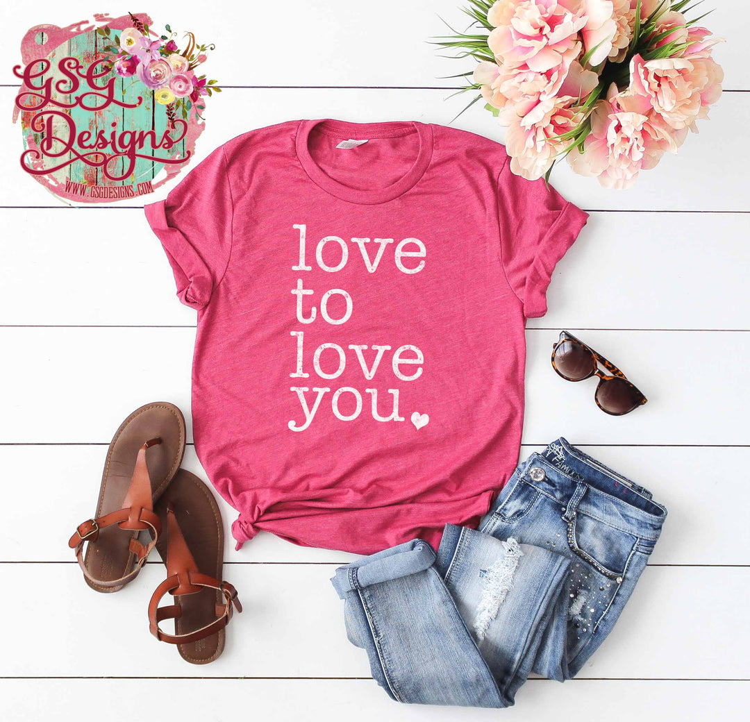 Love to Love You White DTF Print