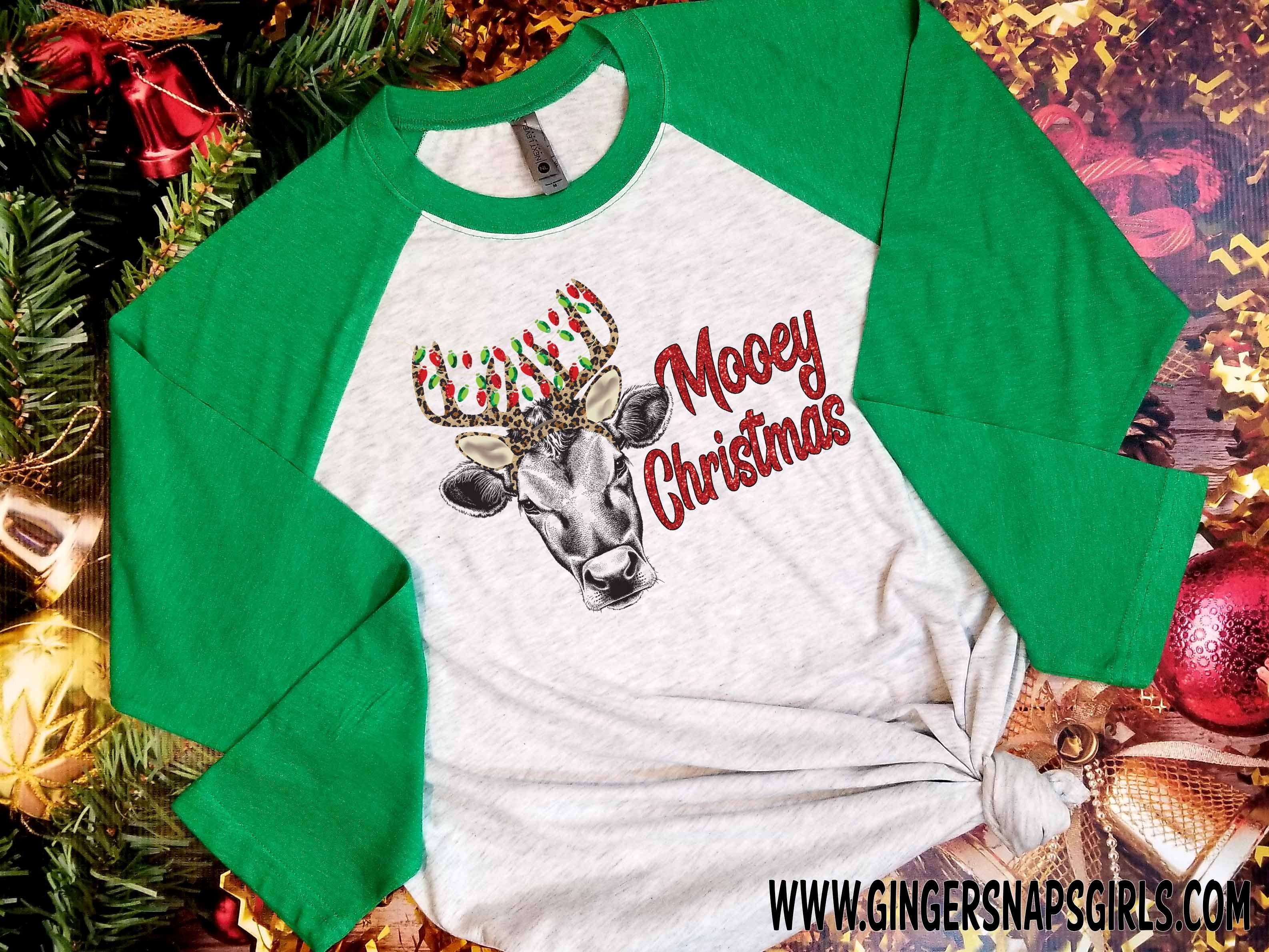 Mooey Christmas Heifer in Antlers with Lights Digital Design File